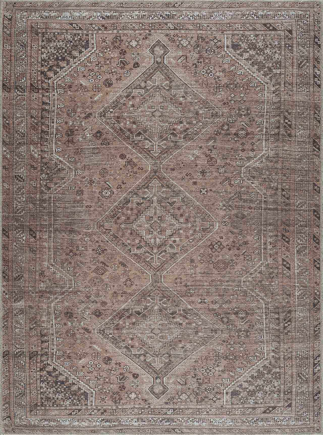 Barny Brown Flat Pile Washable Rug