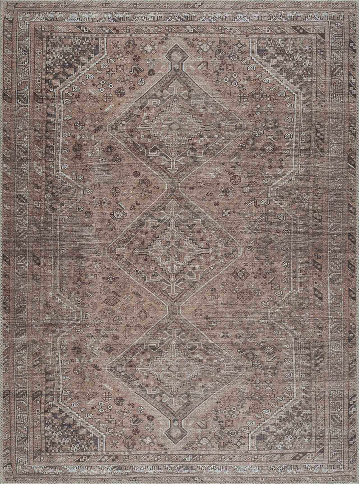 Barny Brown Flat Pile Washable Rug