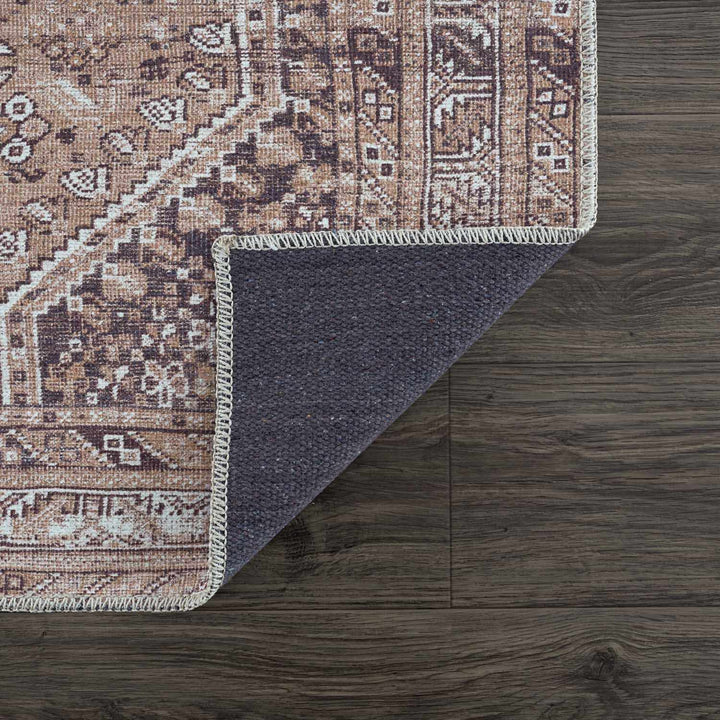 Barny Brown Flat Pile Washable Rug