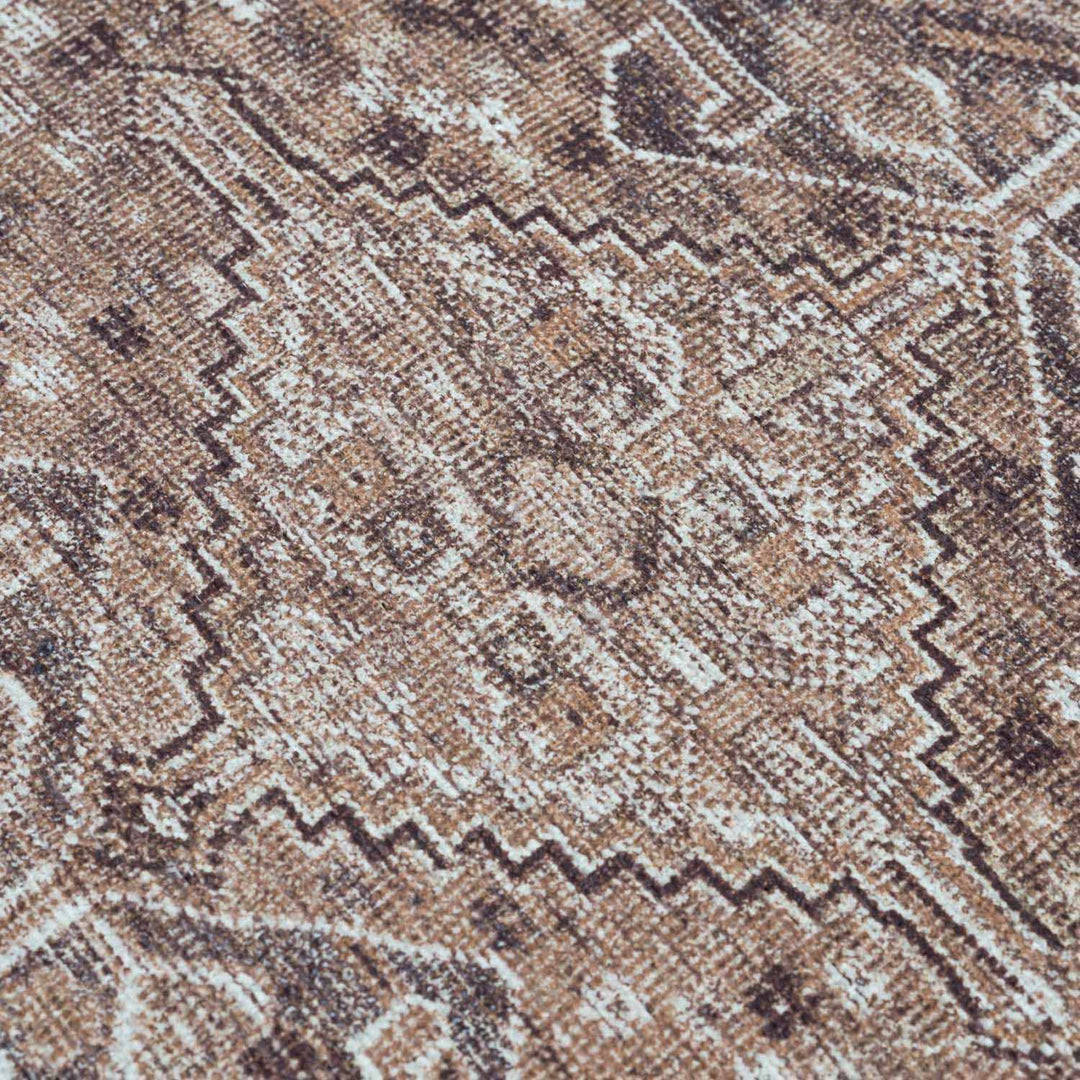 Barny Brown Flat Pile Washable Rug