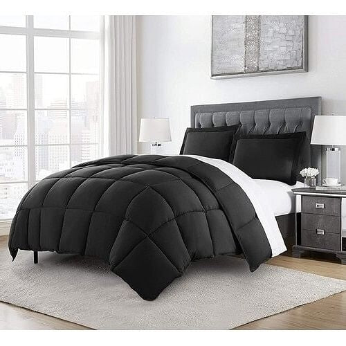 King Size Reversible Microfiber Down Alternative Comforter Set in