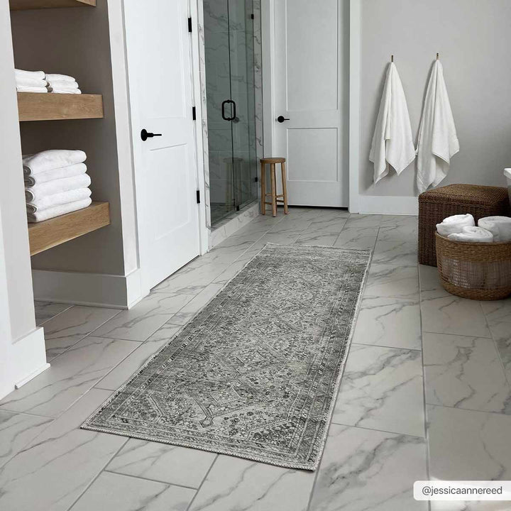 Barny Sage Flat Pile Washable Rug