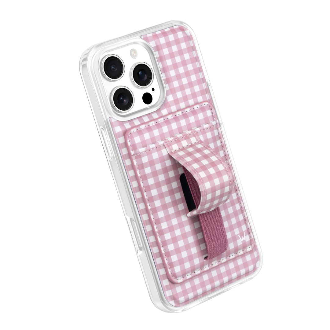 Blushing Gingham Magnetic Wallet