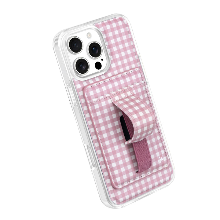 Blushing Gingham Magnetic Wallet