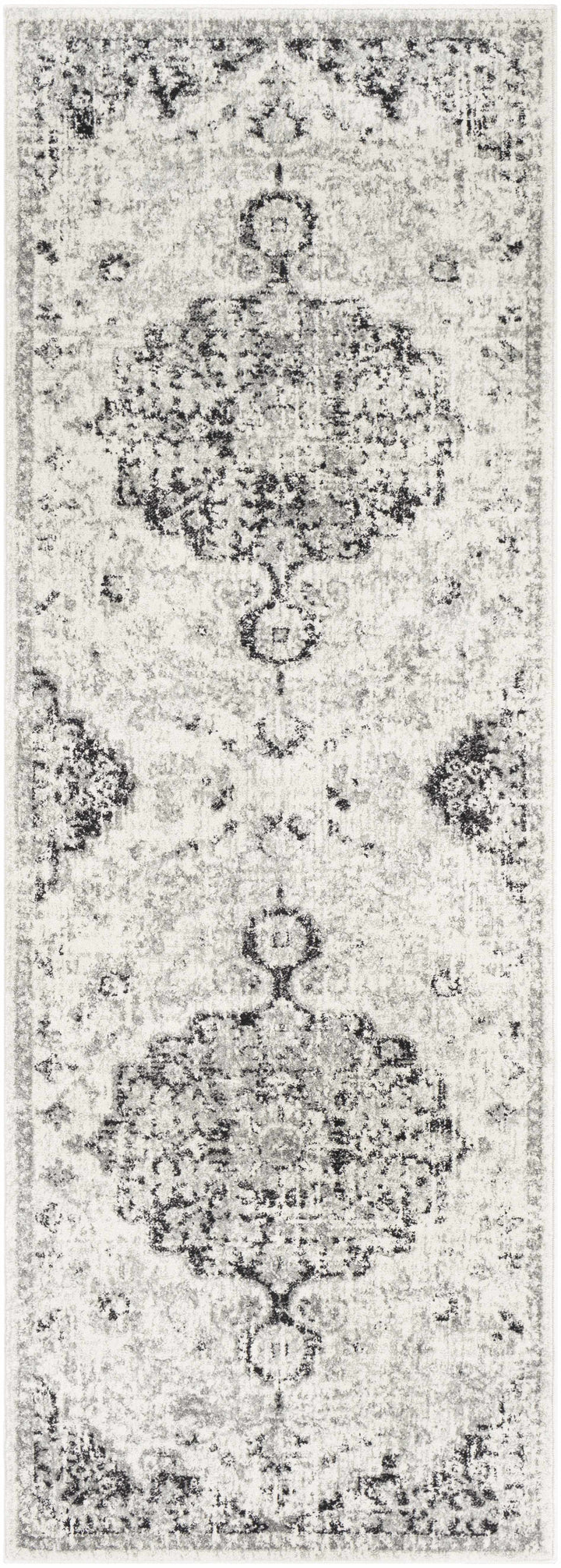 Decorative rug with a floral pattern on a white background

Bodrum Gray Area Rug