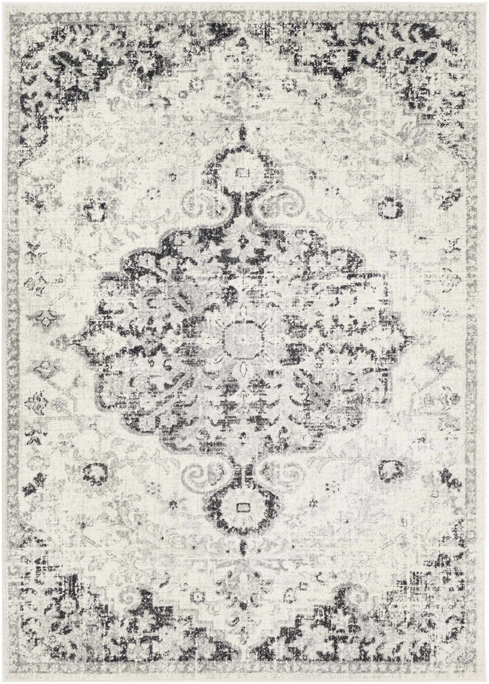 Decorative rug with intricate pattern on a light background

Bodrum Gray Area Rug