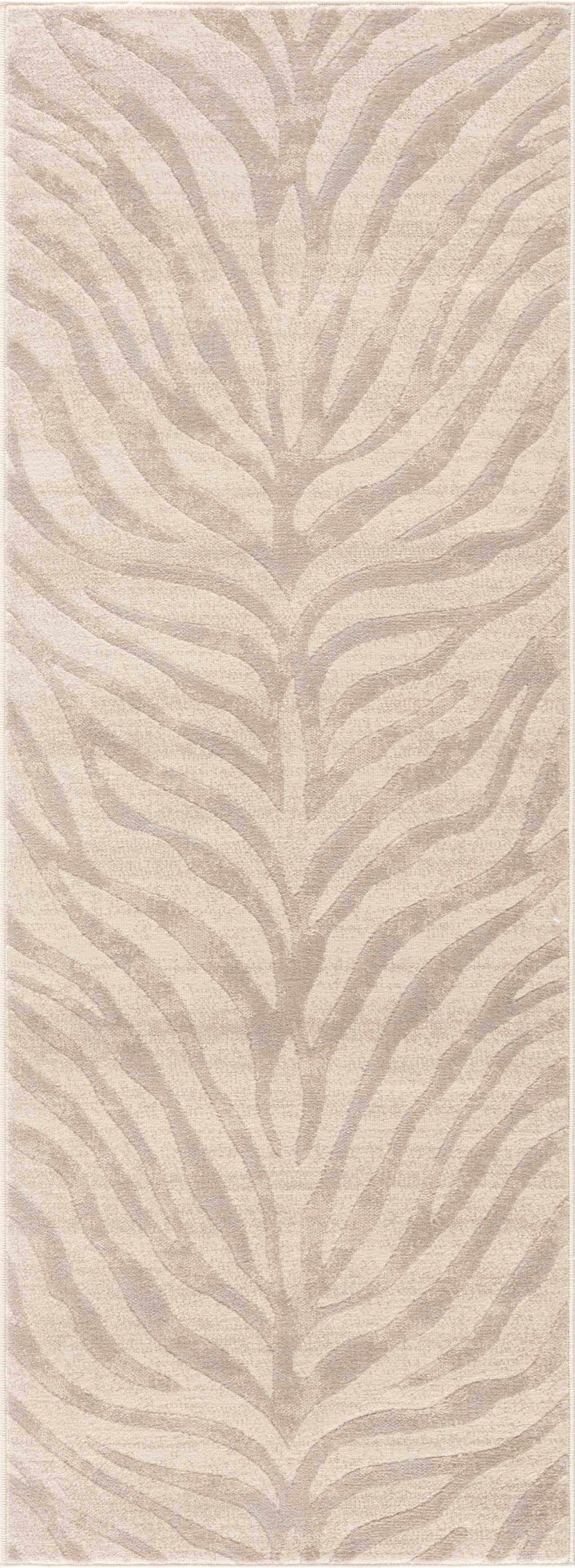 Beige Manteca Zebra Print Area Rug