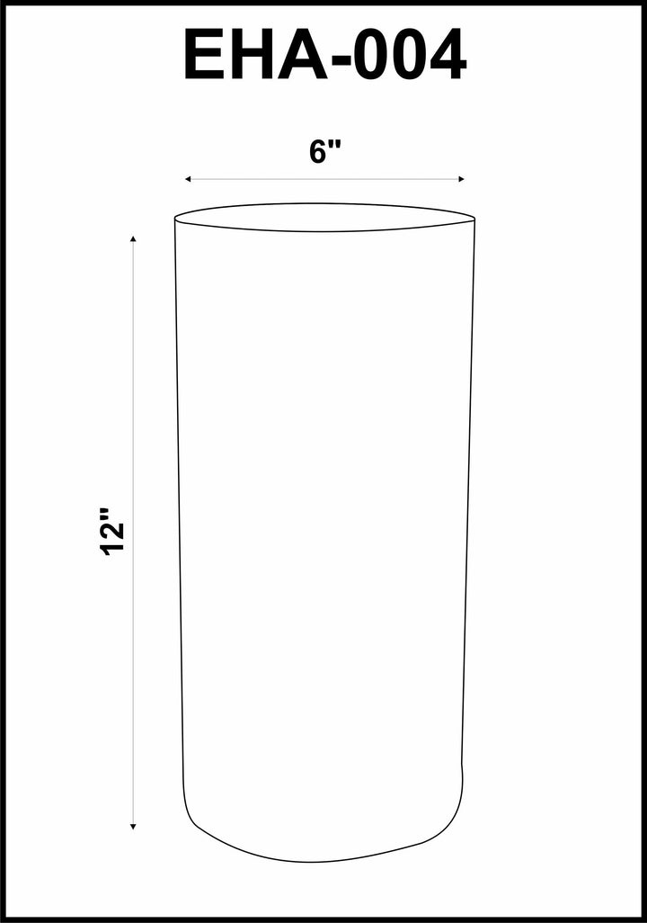 Measurement chart for a cylindrical object with dimensions labeled 'EHA-004' and height of 12 inches.

Calatugas Rustic Bronze Speckled Glass Decor