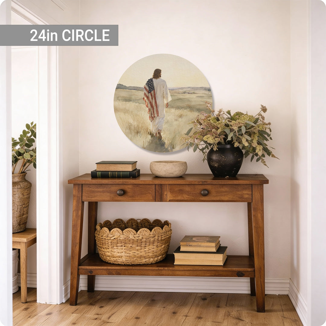 Jesus And The American Flag Circle
