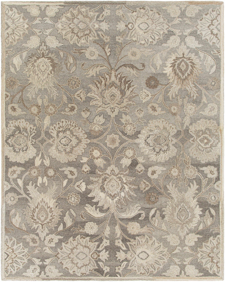 Decorative floral rug with intricate patterns on a gray background

Conesus 1195 Hand Tufted Ivory & Taupe Wool Rug