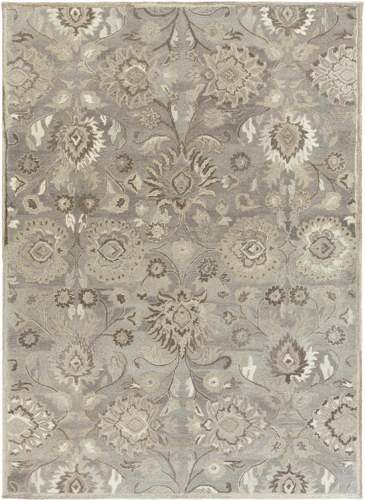 Decorative rug with floral pattern in gray and beige tones

Conesus 1195 Hand Tufted Ivory & Taupe Wool Rug