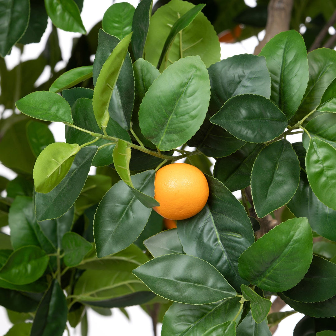 Faux Orange Tree with Weighted Black Pot, 98"