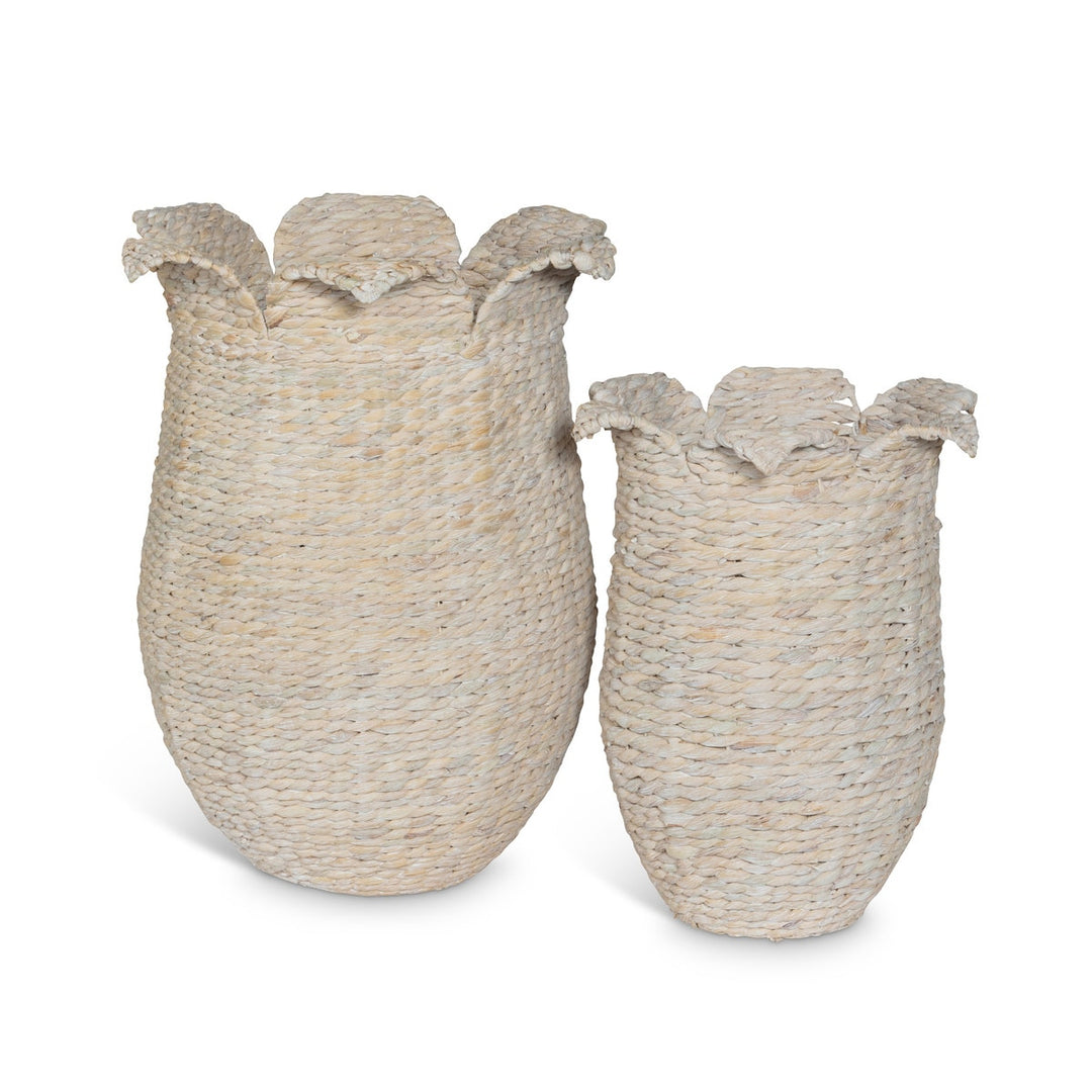 Sanibel Whitewash Baskets, Set of 2