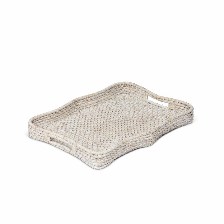 Sanibel Scalloped Trays, Whitewashed, Set of 3