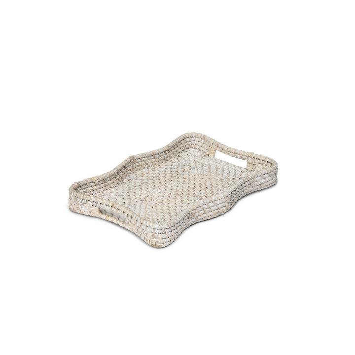 Sanibel Scalloped Trays, Whitewashed, Set of 3