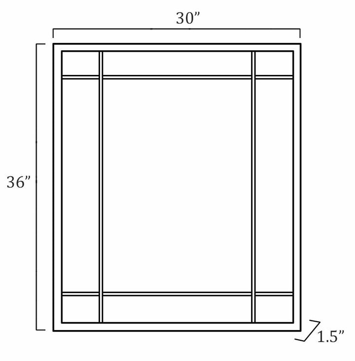 Diagram of a rectangular frame with dimensions labeled

Doyong Mirror