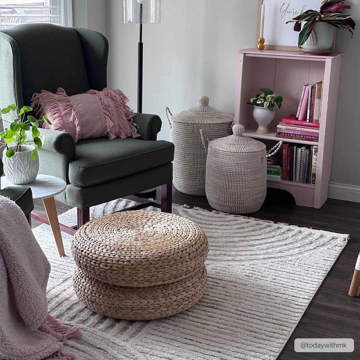 Dauin 3D Rainbow Area Rug with Tassels