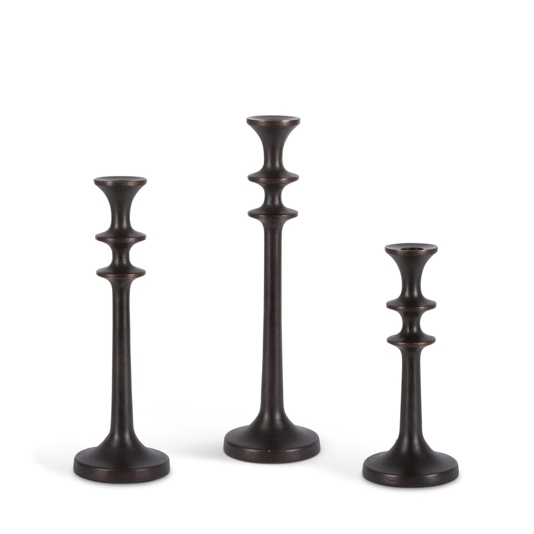 Dominion Cast Aluminum Candlesticks, Set of 3