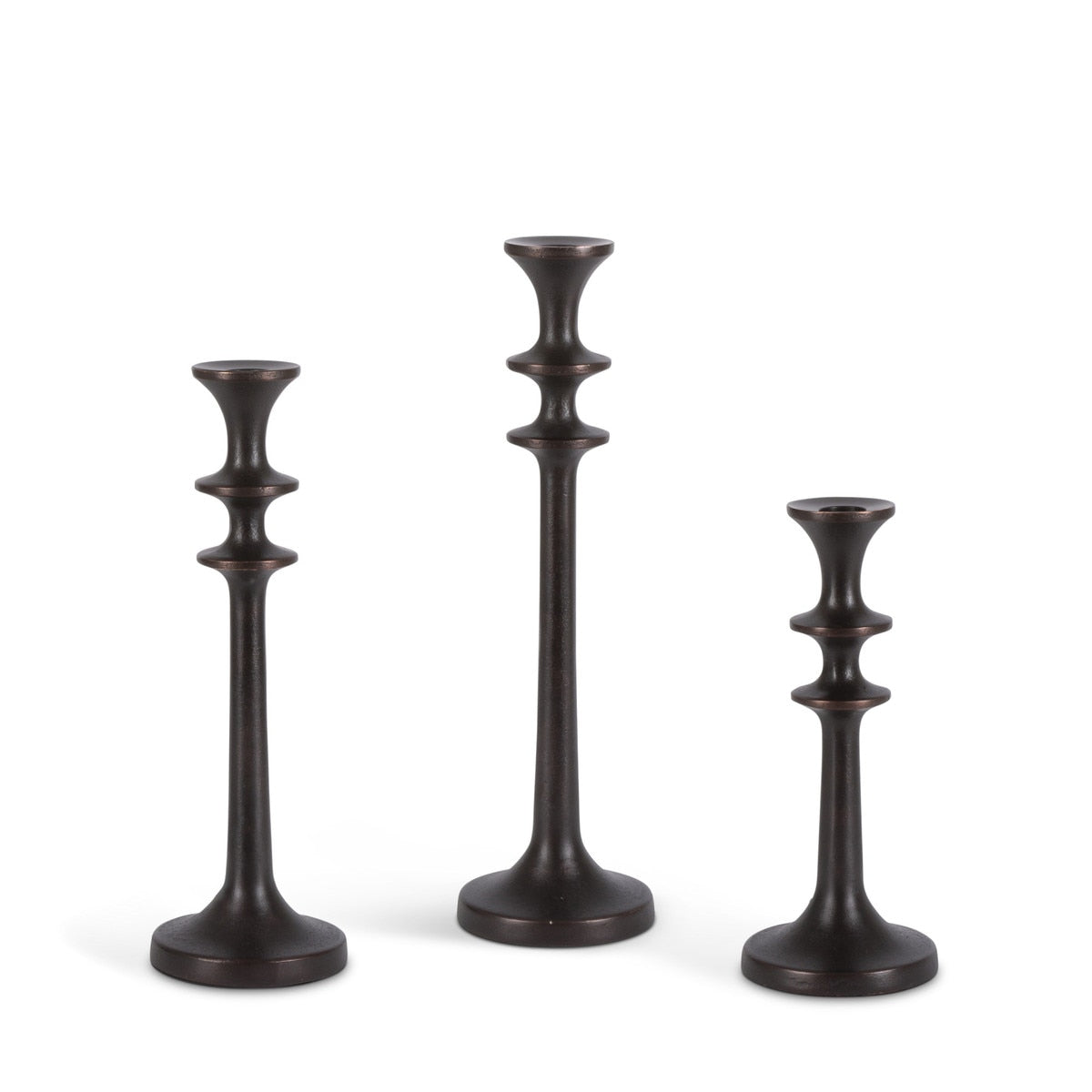 Dominion Cast Aluminum Candlesticks, Set of 3
