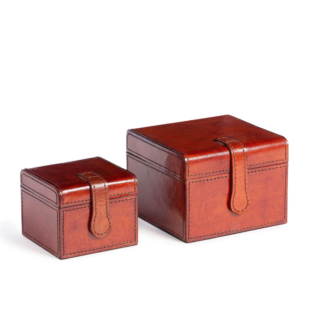 Leather Valet Storage Boxes, Set of 2