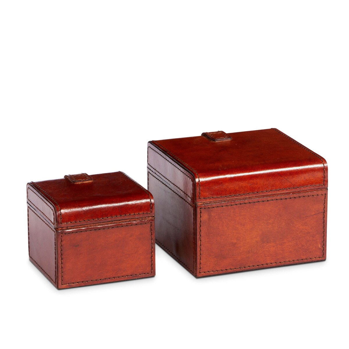 Leather Valet Storage Boxes, Set of 2