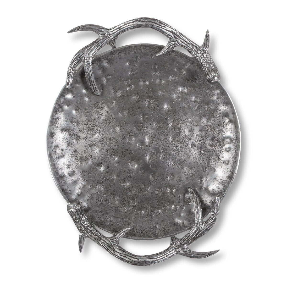 Cast Aluminium Hammered Round Tray, 20"