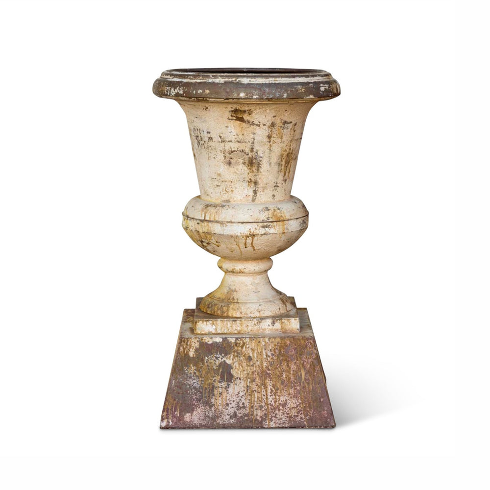 Aged Metal Entry Urn