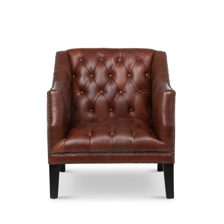 Mahogany Leather Library Chair, Cordovan