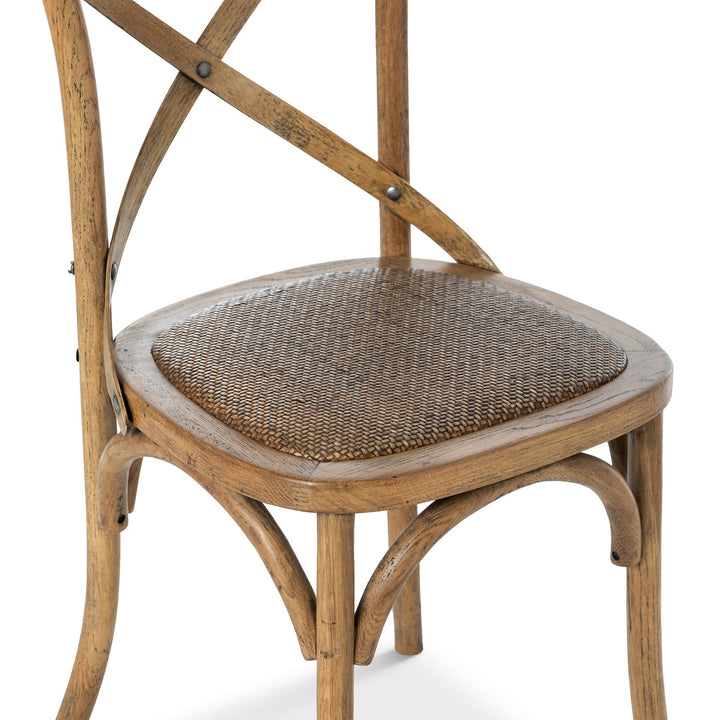 Wooden Cross Back Chair (Pair)