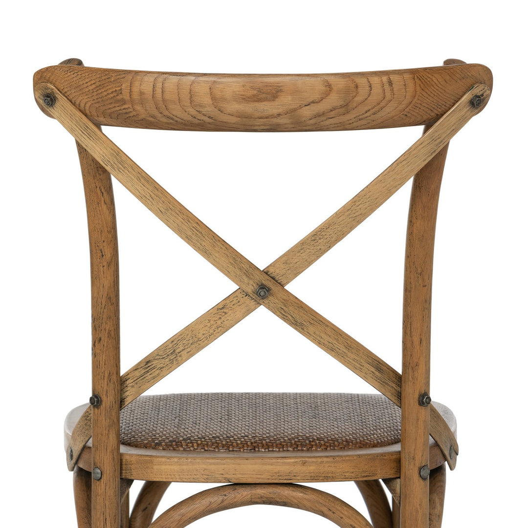 Wooden Cross Back Chair (Pair)