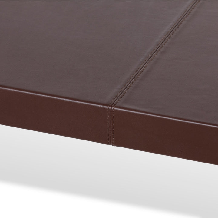 Rhodes Leather and Brass Dining Table