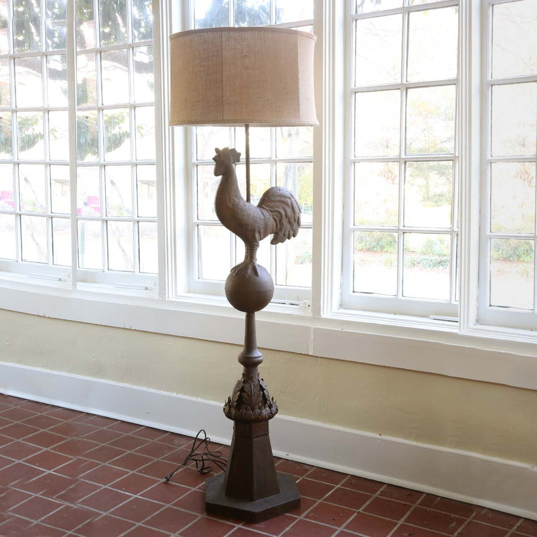 Metal Rooster Finial Floor Lamp