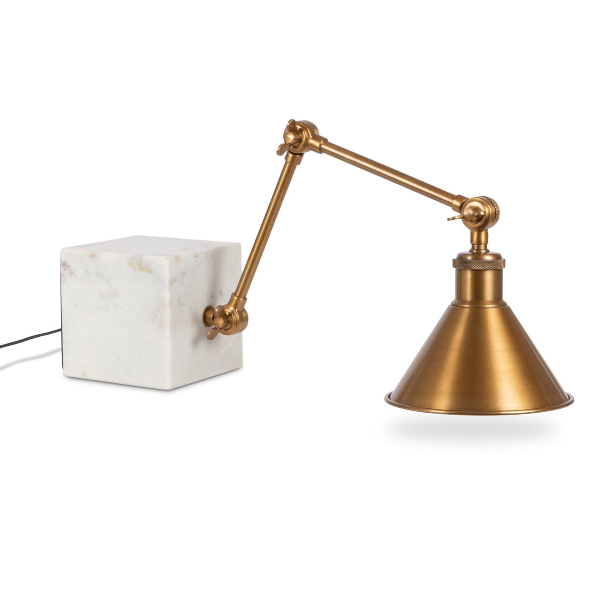 Marble and Brass Shelf Light, 28"