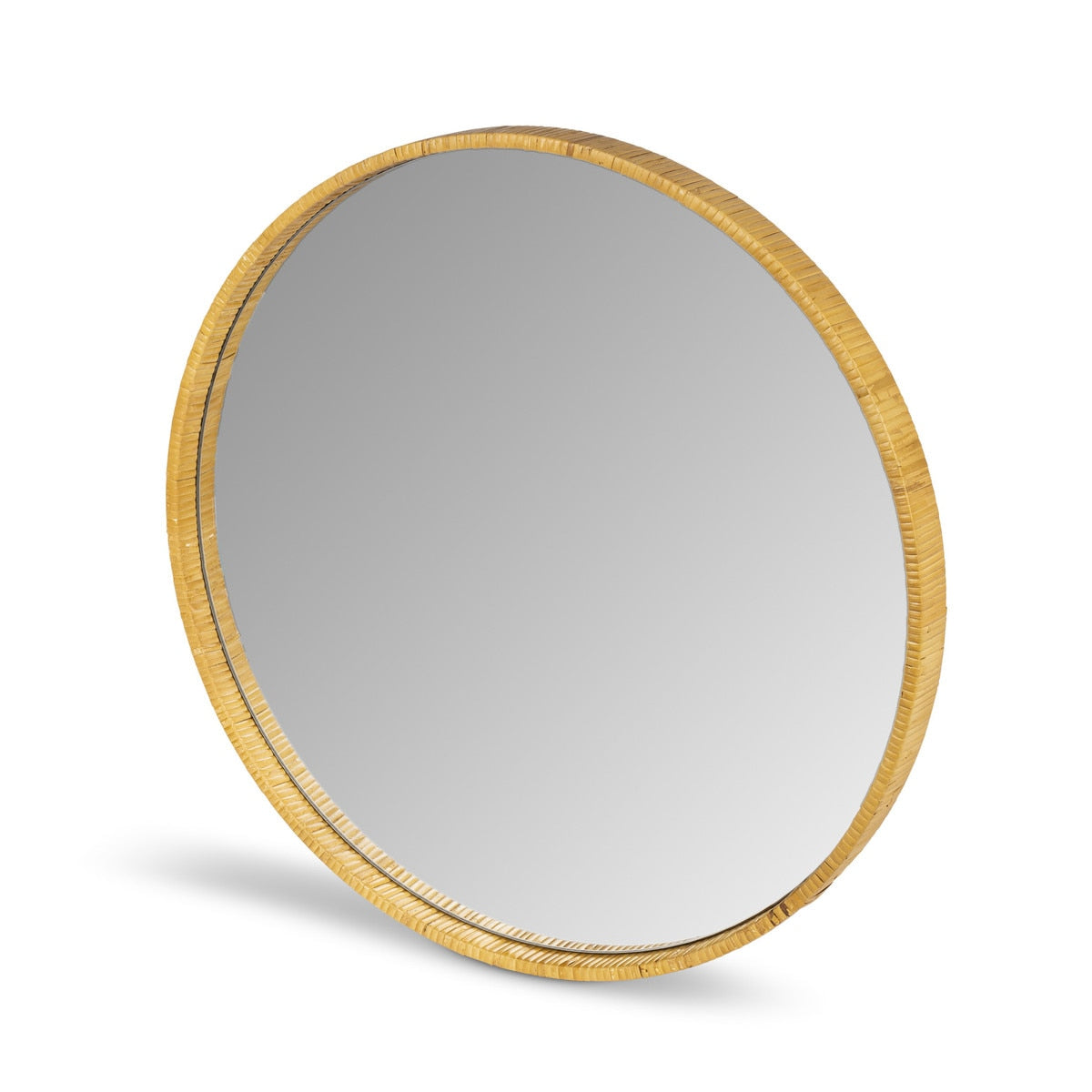 Rattan Wrapped Wood Mirror, 24"