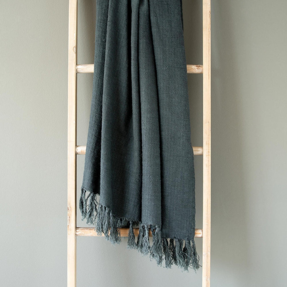 Washed Linen Throw, Indigo