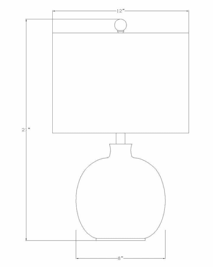 Technical drawing of a lamp with dimensions labeled

Enetai Glass White Table Lamp