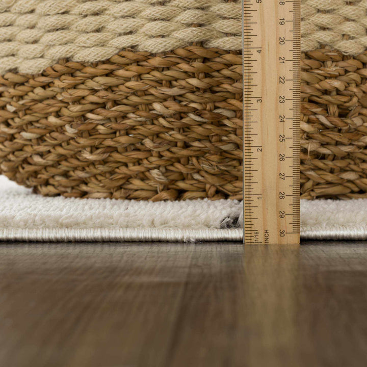 Koume Beige Maze Area Rug