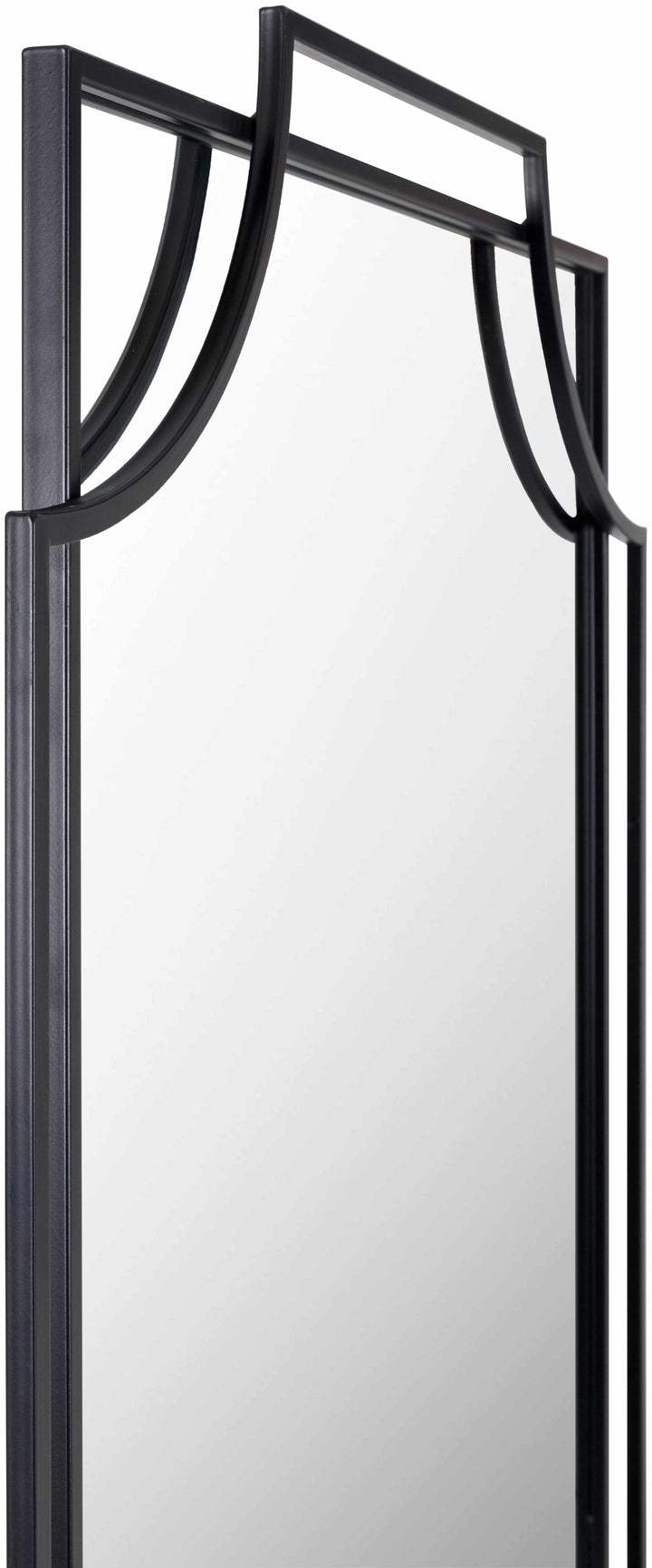 Black-framed mirror with geometric design on a white background

Golasecca Black Frame Mirror