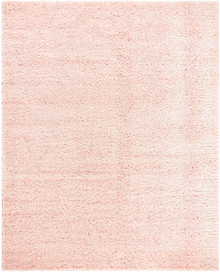 Faina Solid Pink Shag Rug Washable