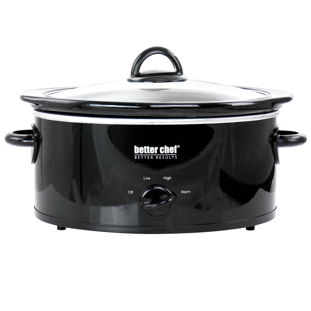 Better Chef 3 Quart Oval Slow Cooker with Removable Stoneware Crock in