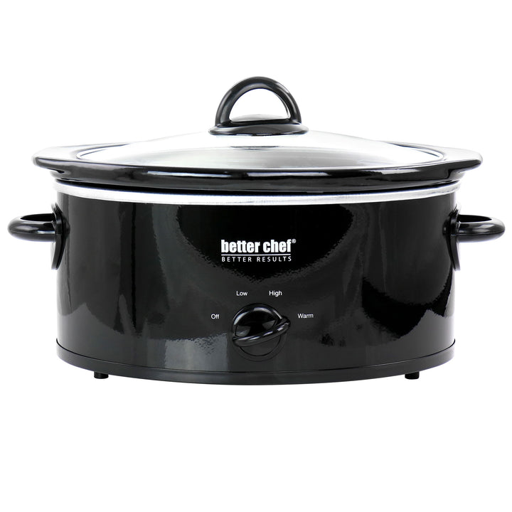 Better Chef 3 Quart Oval Slow Cooker with Removable Stoneware Crock in