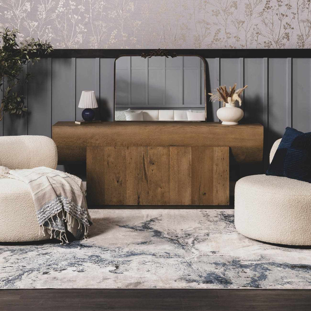 Kirkland Dark Blue Marble Rug