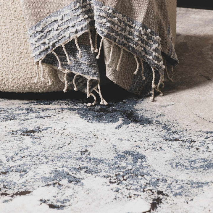 Kirkland Dark Blue Marble Rug