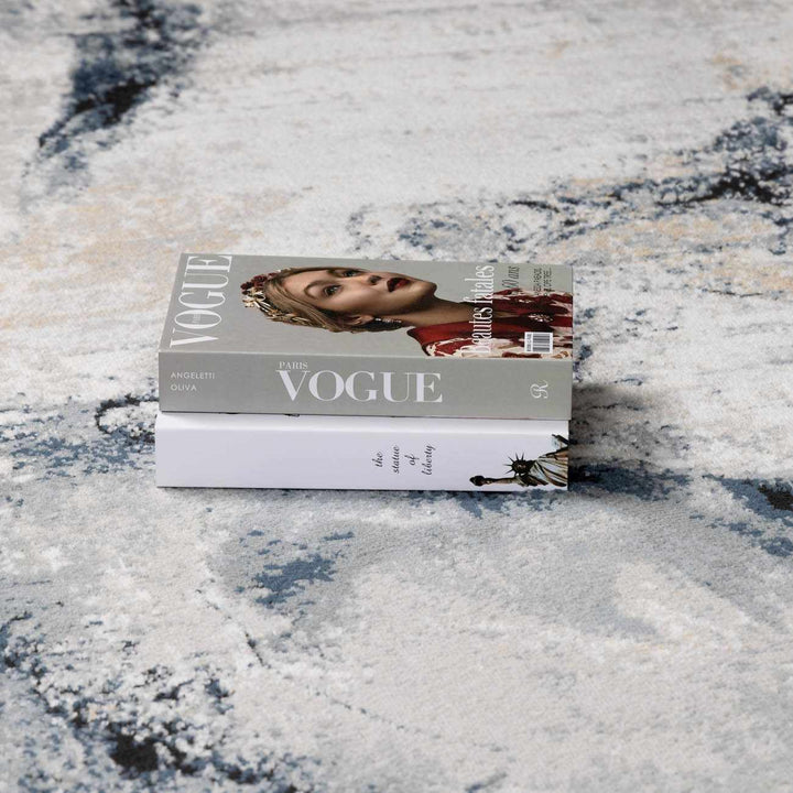 Kirkland Dark Blue Marble Rug