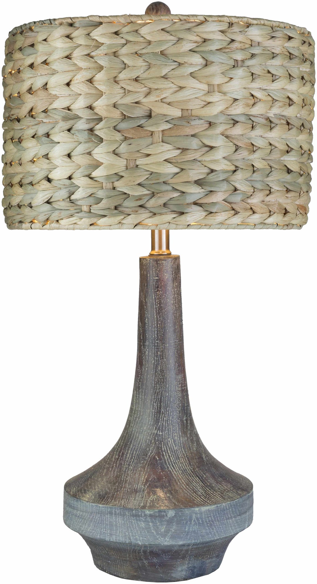 Table lamp with woven shade and wooden base on a white background

Kabankalan Seagrass Resin Table Lamp