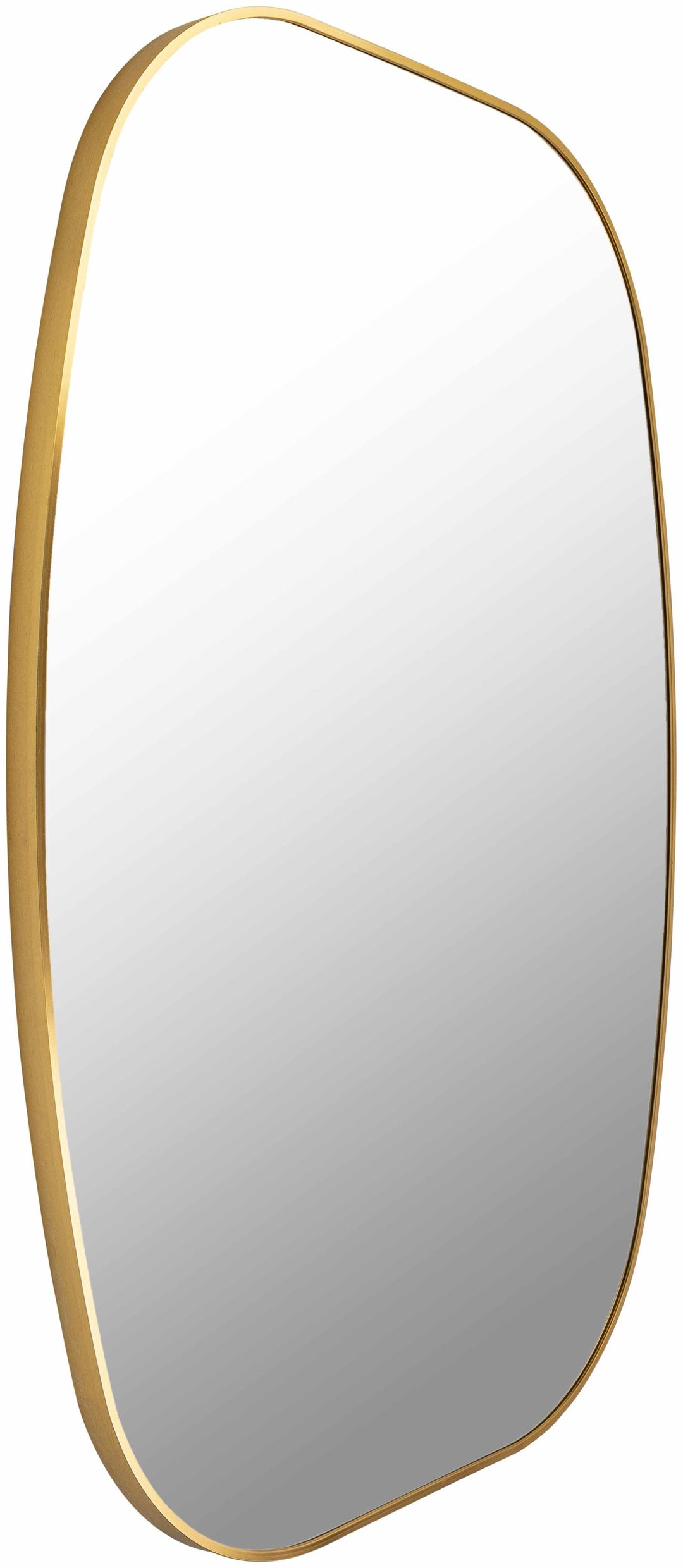 Gold-framed oval mirror on a white background

Kopparberg Gold Frame Round Mirror