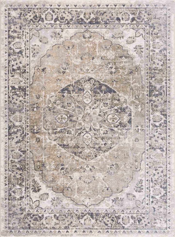 Rudo Beige Flat Pile Washable Rug