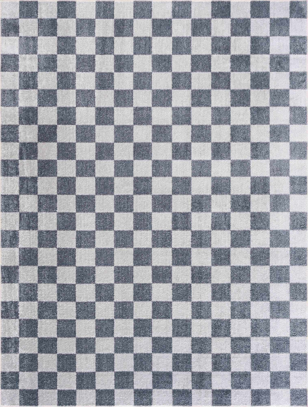 Alie Blue Gray Checkered Washable Rug