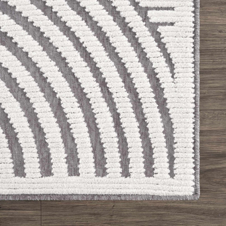 Deron Gray Rainbow Washable Rug