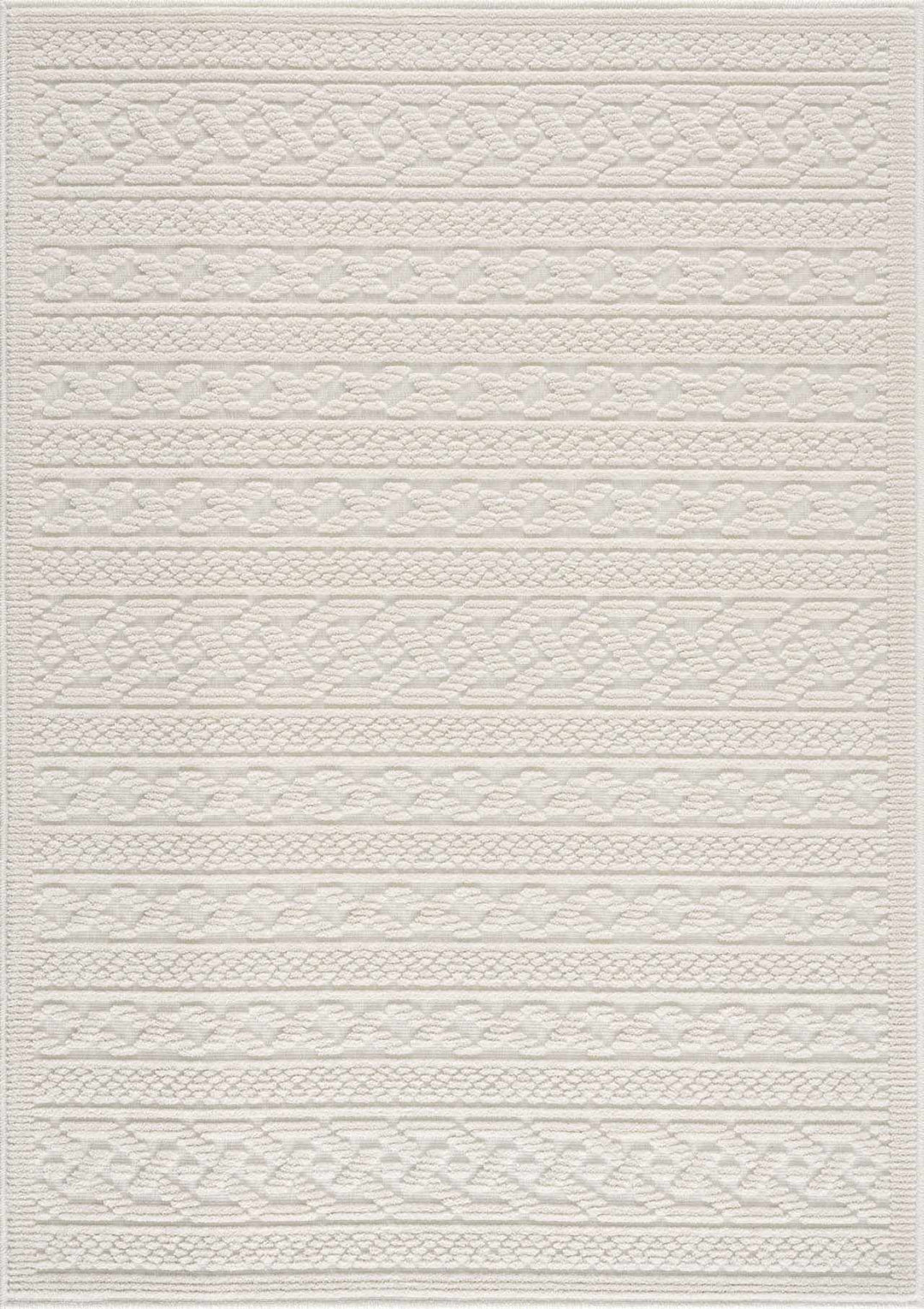 Fadey White 3D Washable Rug